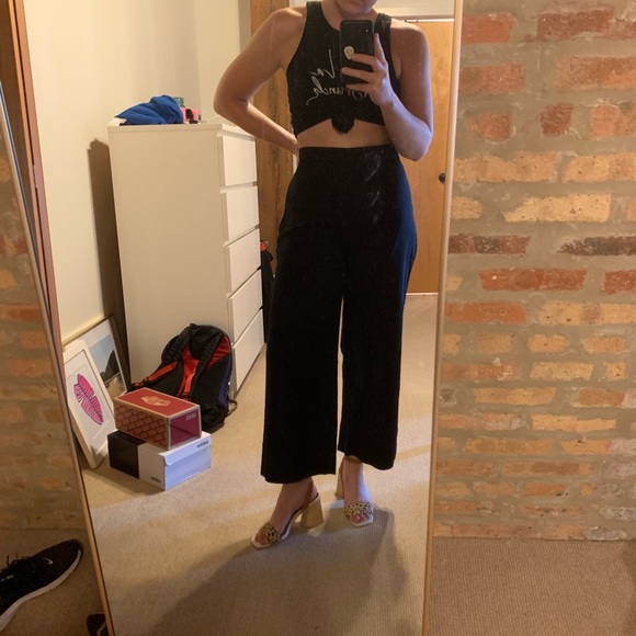 abercrombie linen blend wide leg pants 